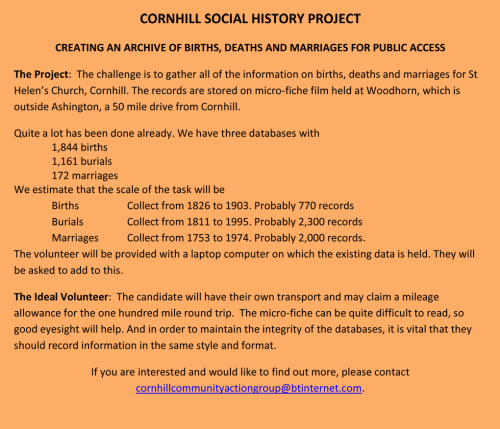 Cornhill Social History Project
